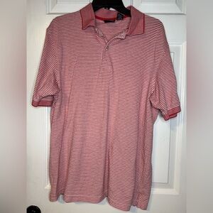 Jos. A. Bank Red and White Striped Causal Polo